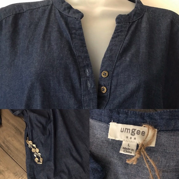 Umgee Denim Shirt Dress - Picture 5 of 7
